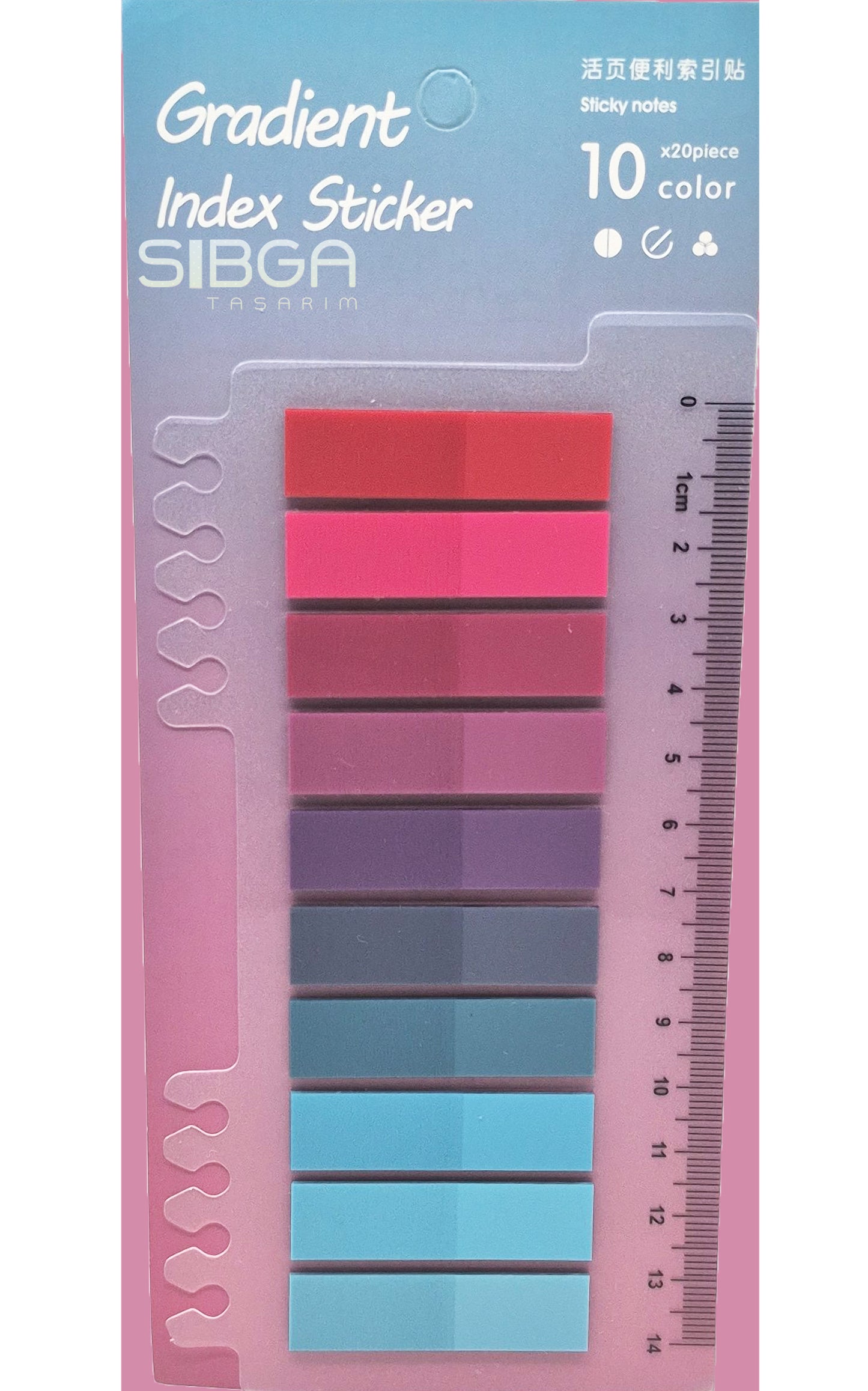 Şeffaf Plastik Postit Kitap Ayracı Ayraç Sticker 200 Yaprak