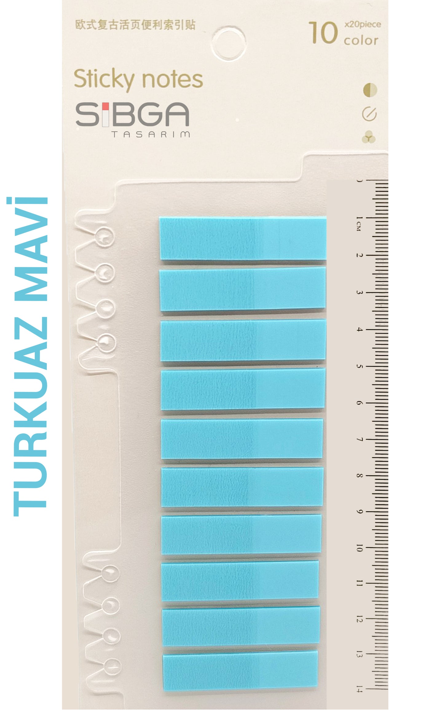 Turkuaz Mavi Postit Kitap Ayracı Ayraç Sticker 200 Yaprak