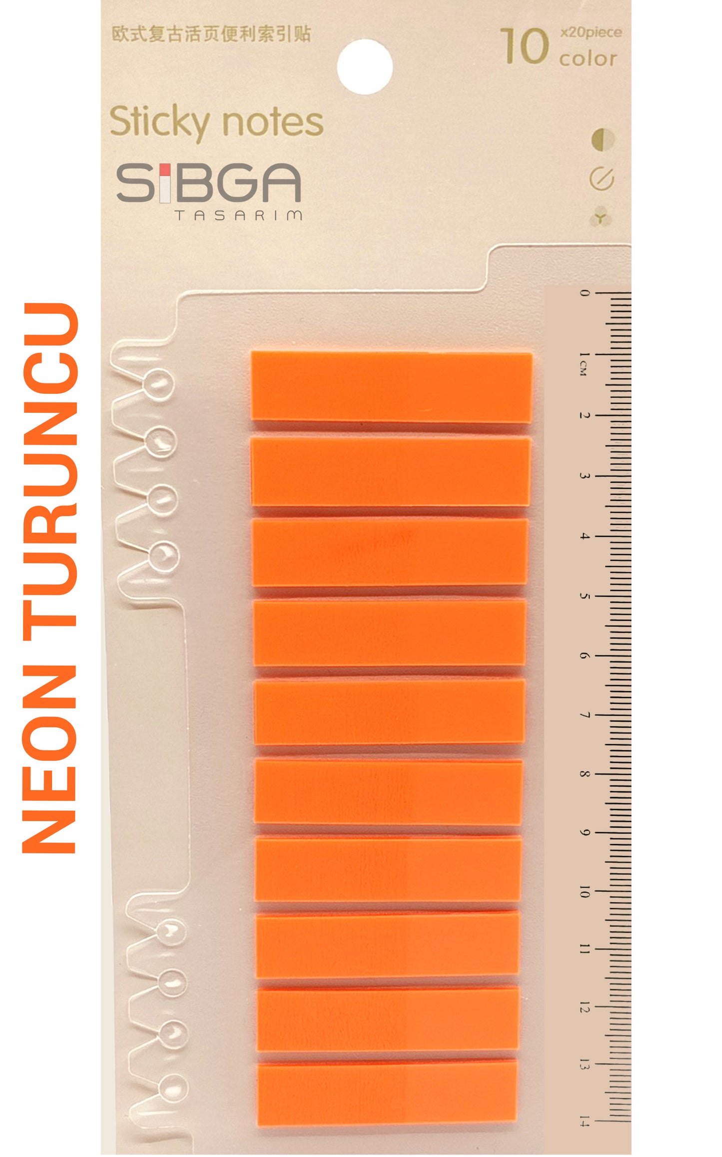 Neon Fosfor Turuncu Postit Kitap Ayracı Ayraç Sticker 200 Yaprak