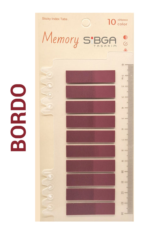 Bordo Şeffaf Plastik Postit Kitap Ayracı Ayraç Sticker 200 Yaprak