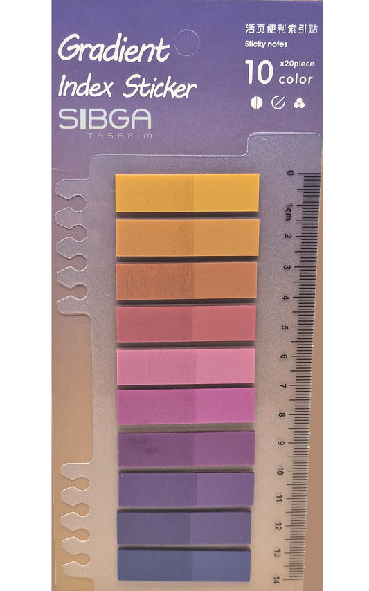 Şeffaf Plastik Postit Kitap Ayracı Ayraç Sticker 200 Yaprak