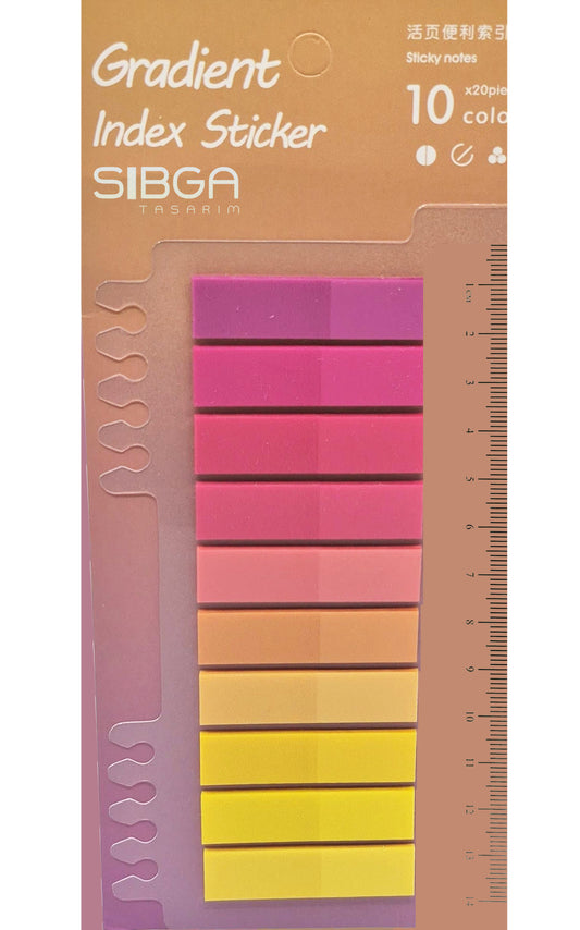 Şeffaf Plastik Postit Kitap Ayracı Ayraç Sticker 200 Yaprak