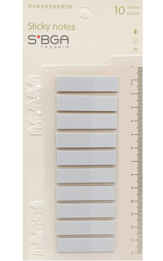 Gri Postit Kitap Ayracı Ayraç Sticker 200 Yaprak