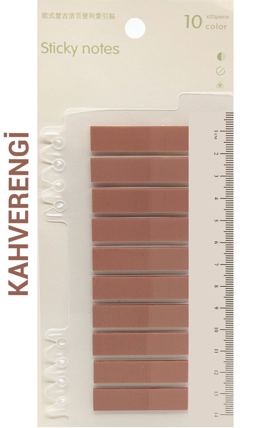 Kahverengi Postit Kitap Ayracı Ayraç Sticker 200 Yaprak