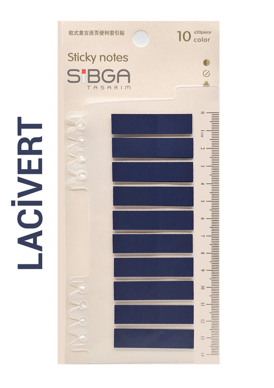 Lacivert Şeffaf Plastik Postit Kitap Ayracı Ayraç Sticker 200 Yaprak