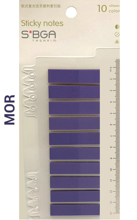 Mor Postit Kitap Ayracı Ayraç Sticker 200 Yaprak