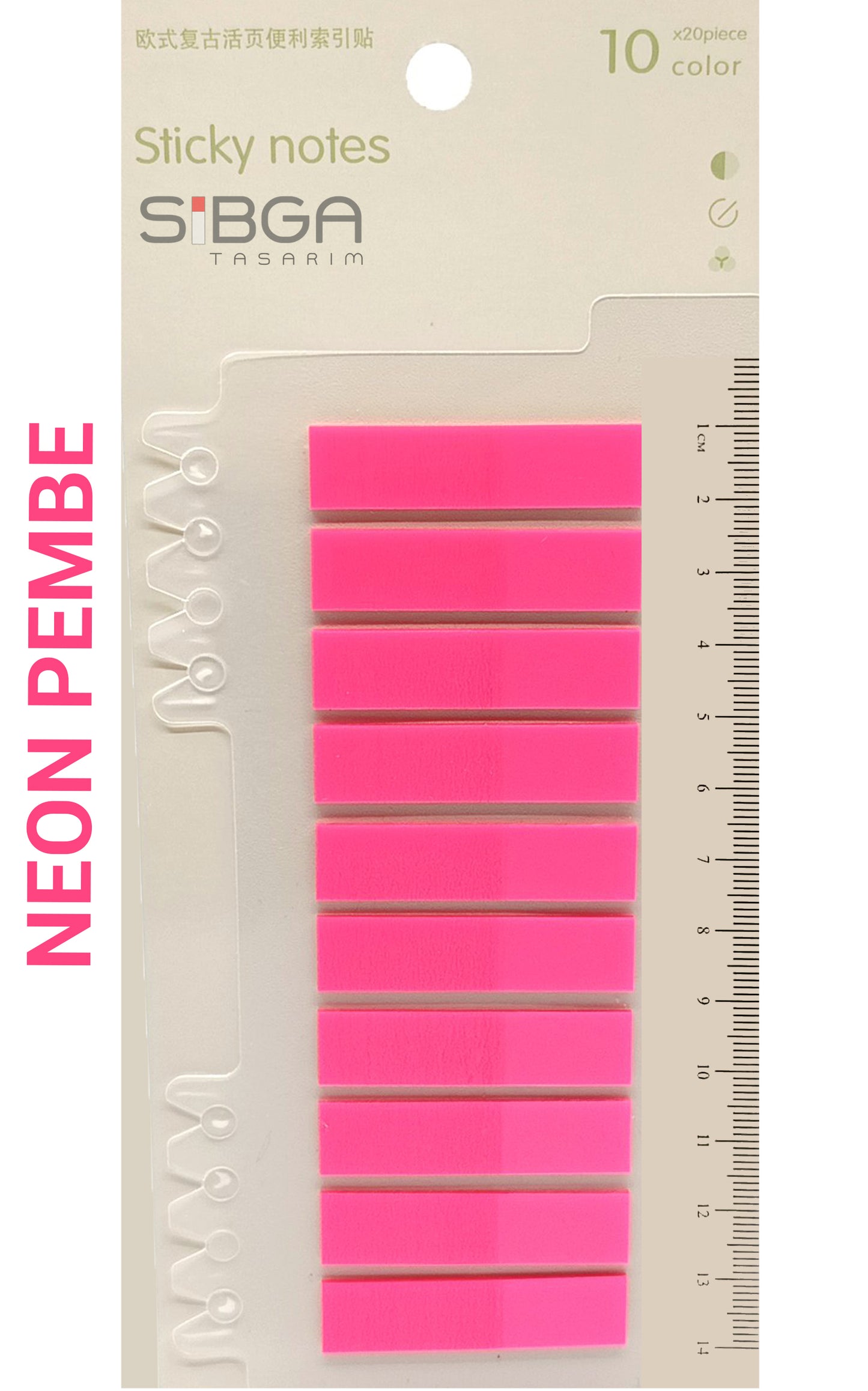 Neon Fosfor Pembe Postit Kitap Ayracı Ayraç Sticker 200 Yaprak