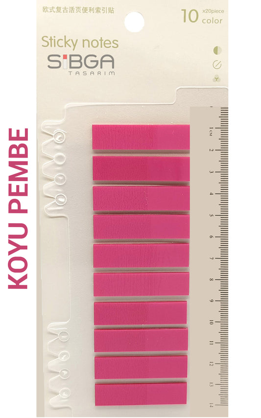 Pembe Postit Kitap Ayracı Ayraç Sticker 200 Yaprak