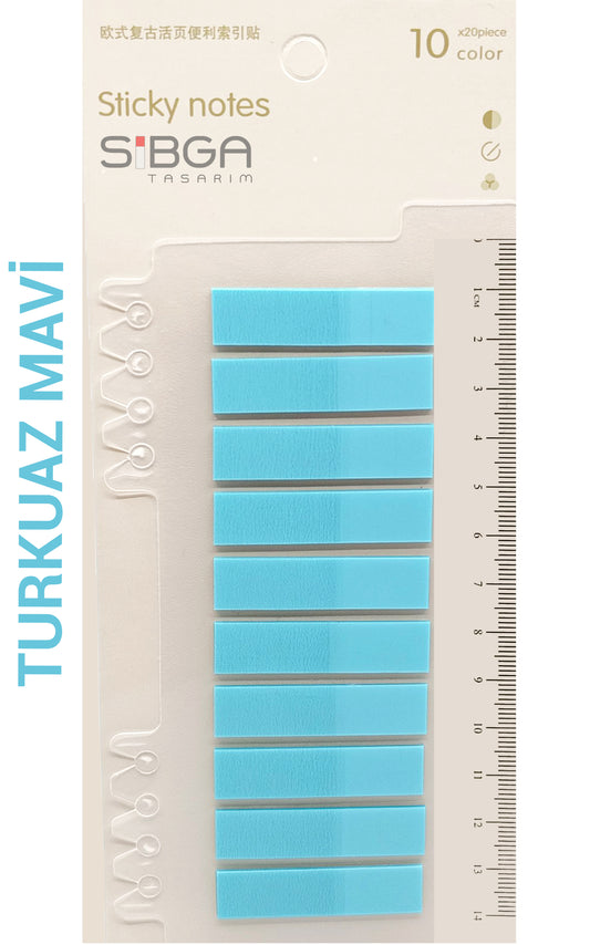 Turkuaz Mavi Postit Kitap Ayracı Ayraç Sticker 200 Yaprak