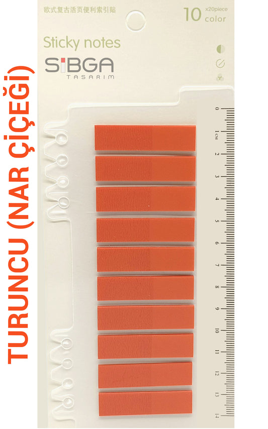 Turuncu Postit Kitap Ayracı Ayraç Sticker 200 Yaprak