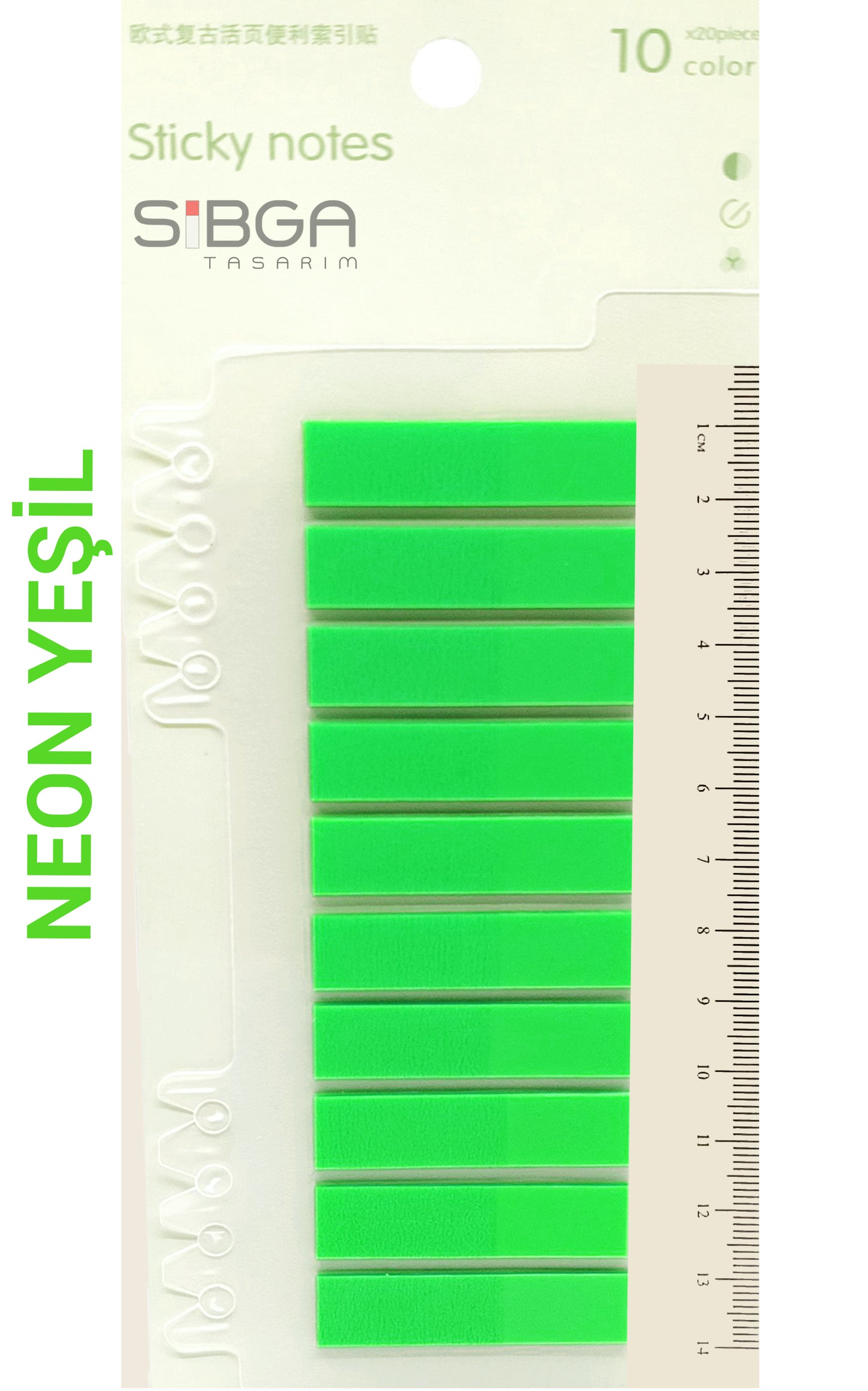 Neon Fosfor Yeşil Postit Kitap Ayracı Ayraç Sticker 200 Yaprak