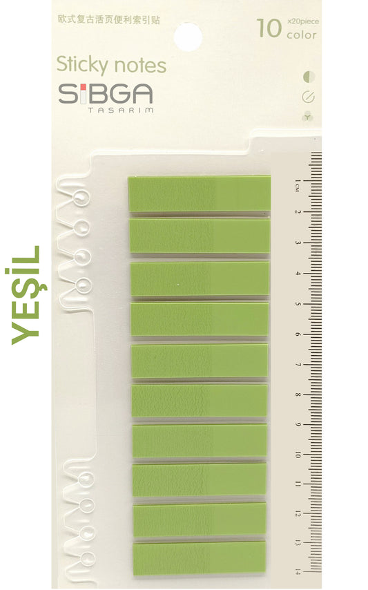 Yeşil Postit Kitap Ayracı Ayraç Sticker 200 Yaprak