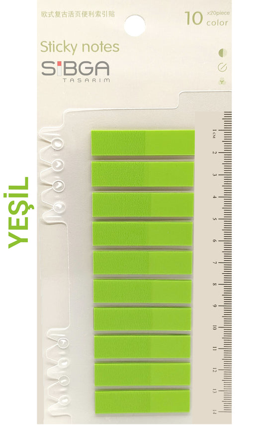 Yeşil Postit Kitap Ayracı Ayraç Sticker 200 Yaprak